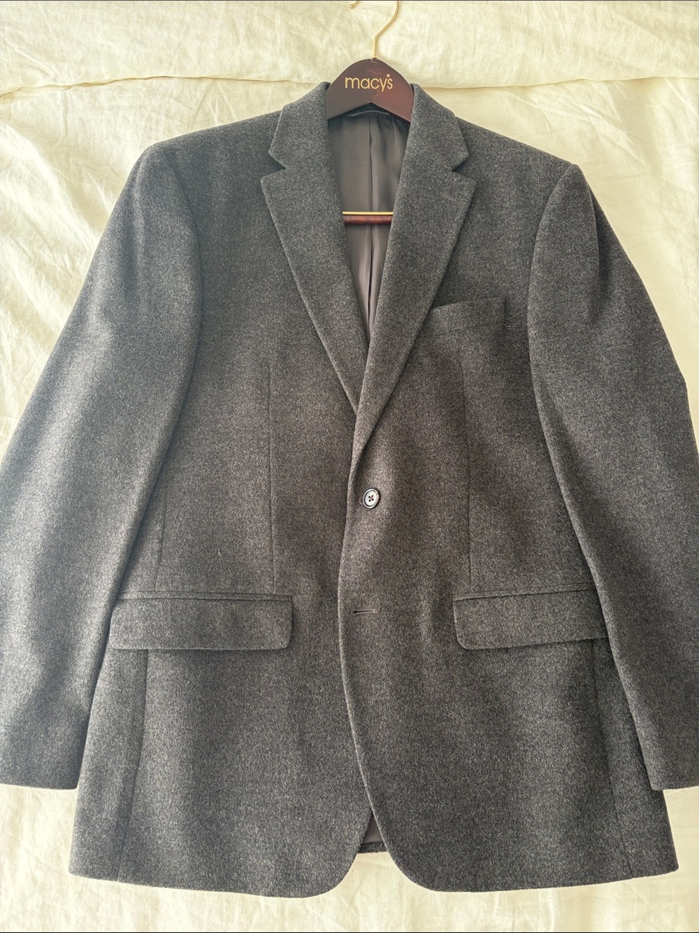 Ralph Lauren Wool and Cashmere Dark Gray Men's Single-Breasted Sport Coat